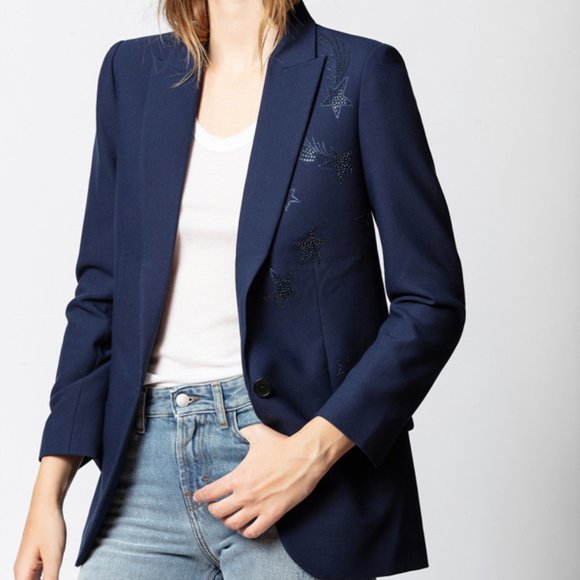 NWT $448 ZADIG & VOLTAIRE VIVA STAR BLAZER JACKET